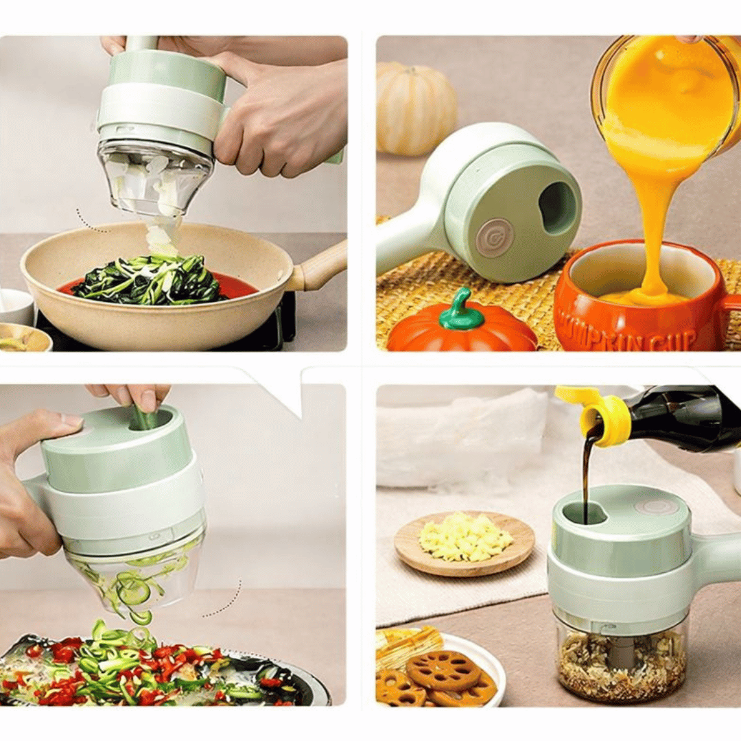 4 in 1 Portable Electric Vegetable Cutter Set