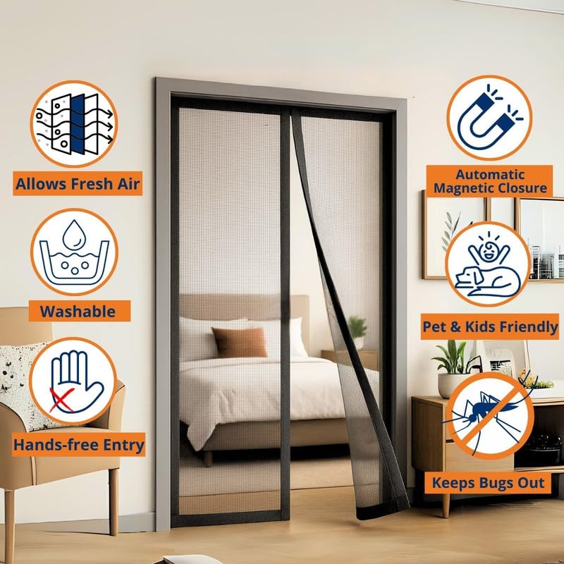 Auto-Closing Magnetic Mosquito Door Net