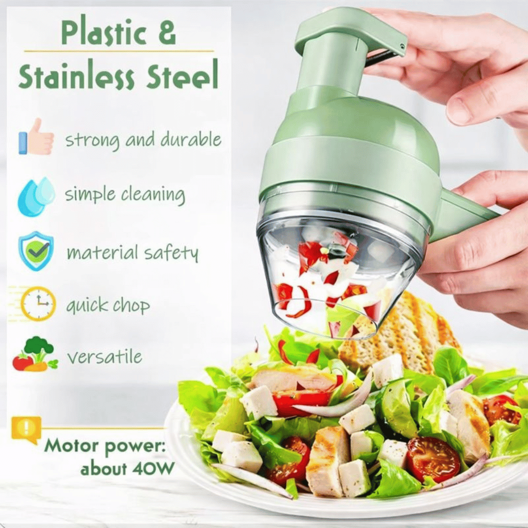 4 in 1 Portable Electric Vegetable Cutter Set