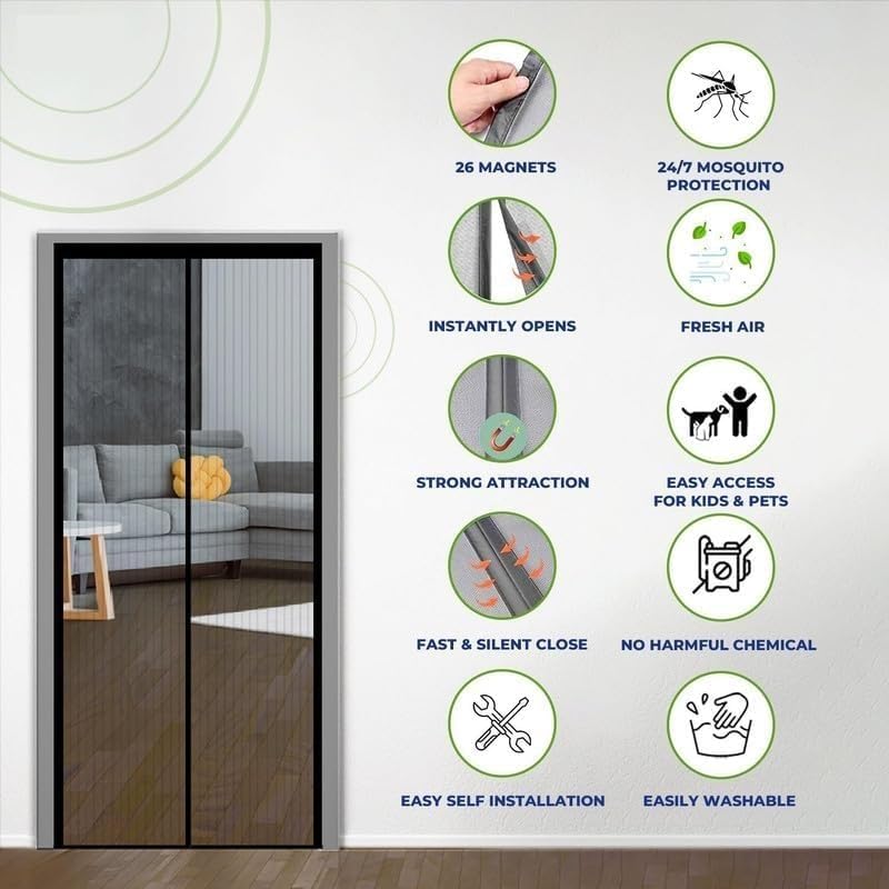 Auto-Closing Magnetic Mosquito Door Net