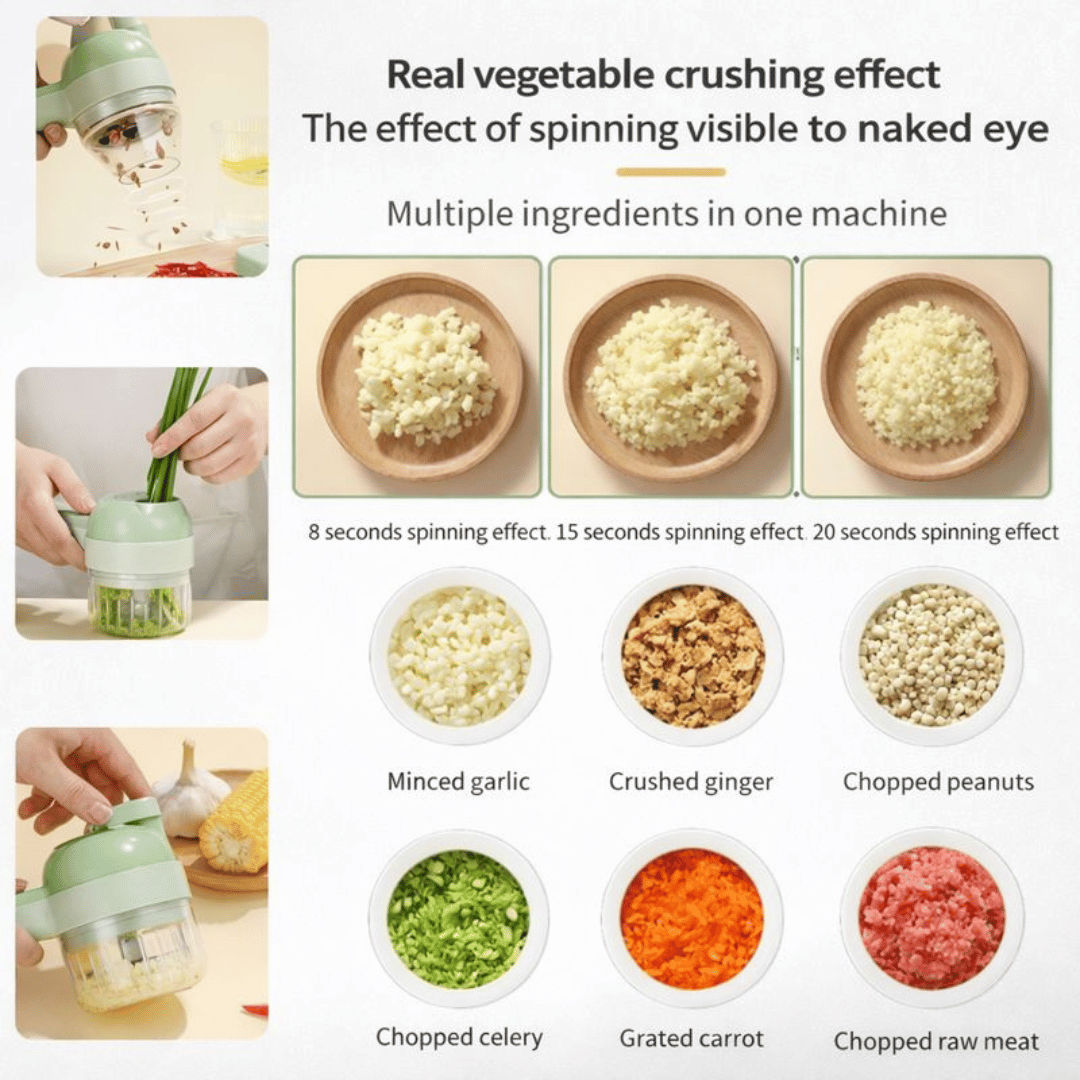 4 in 1 Portable Electric Vegetable Cutter Set