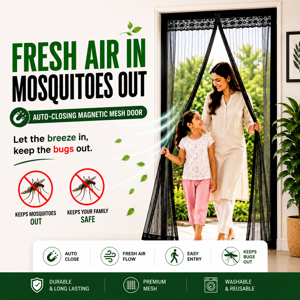 Auto-Closing Magnetic Mosquito Door Net