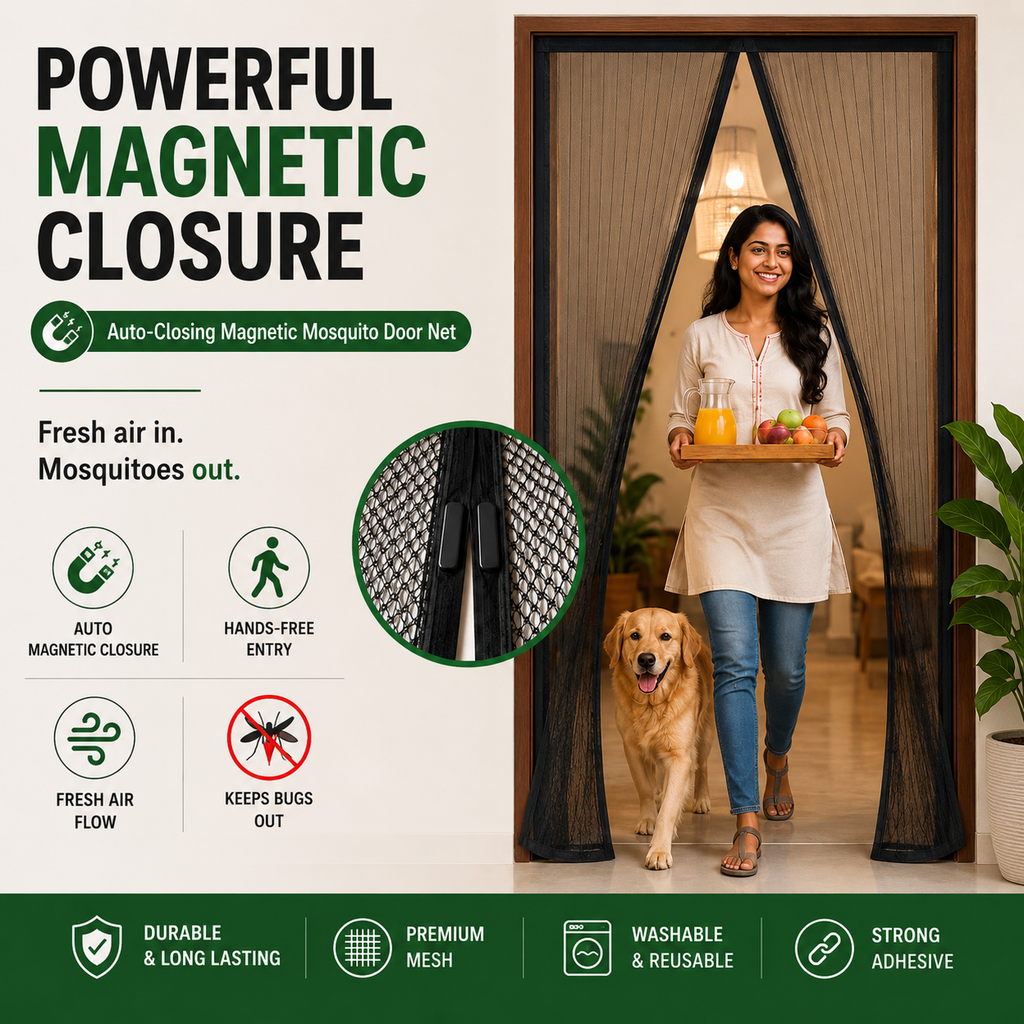 Auto-Closing Magnetic Mosquito Door Net
