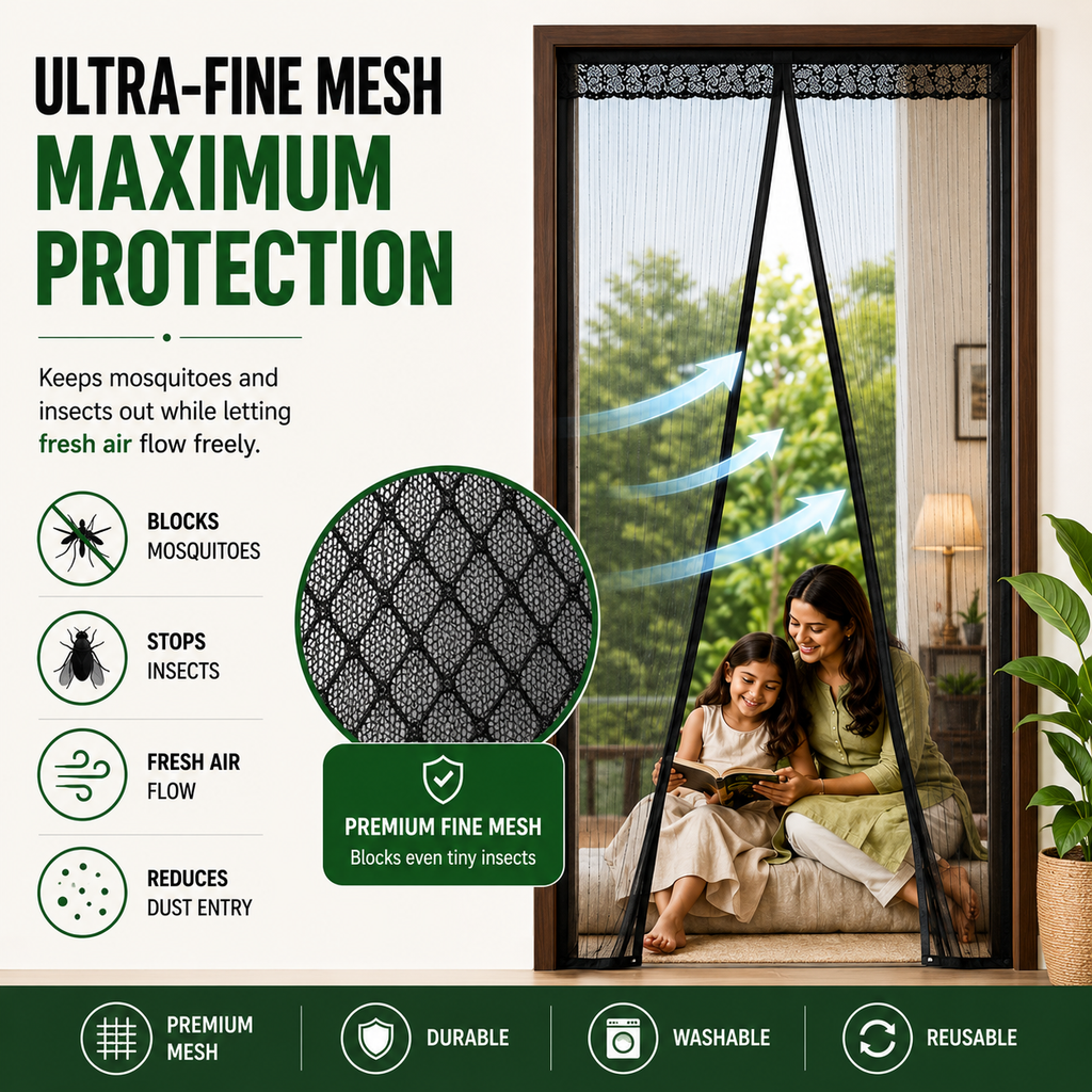 Auto-Closing Magnetic Mosquito Door Net