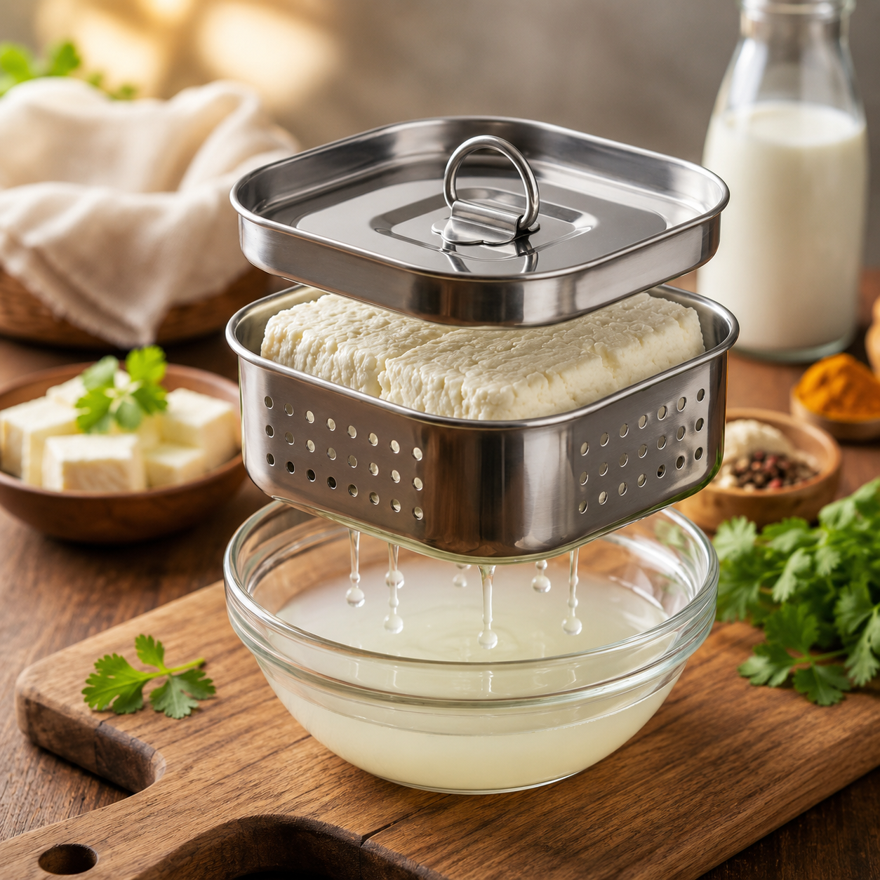 Stainless Steel Paneer Maker | 400+ Grams Home-Made Paneer