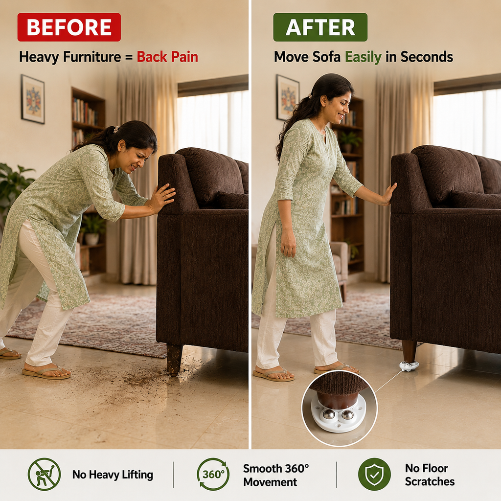 Smart Furniture Moving Wheels — 200KG | No Back Pain!