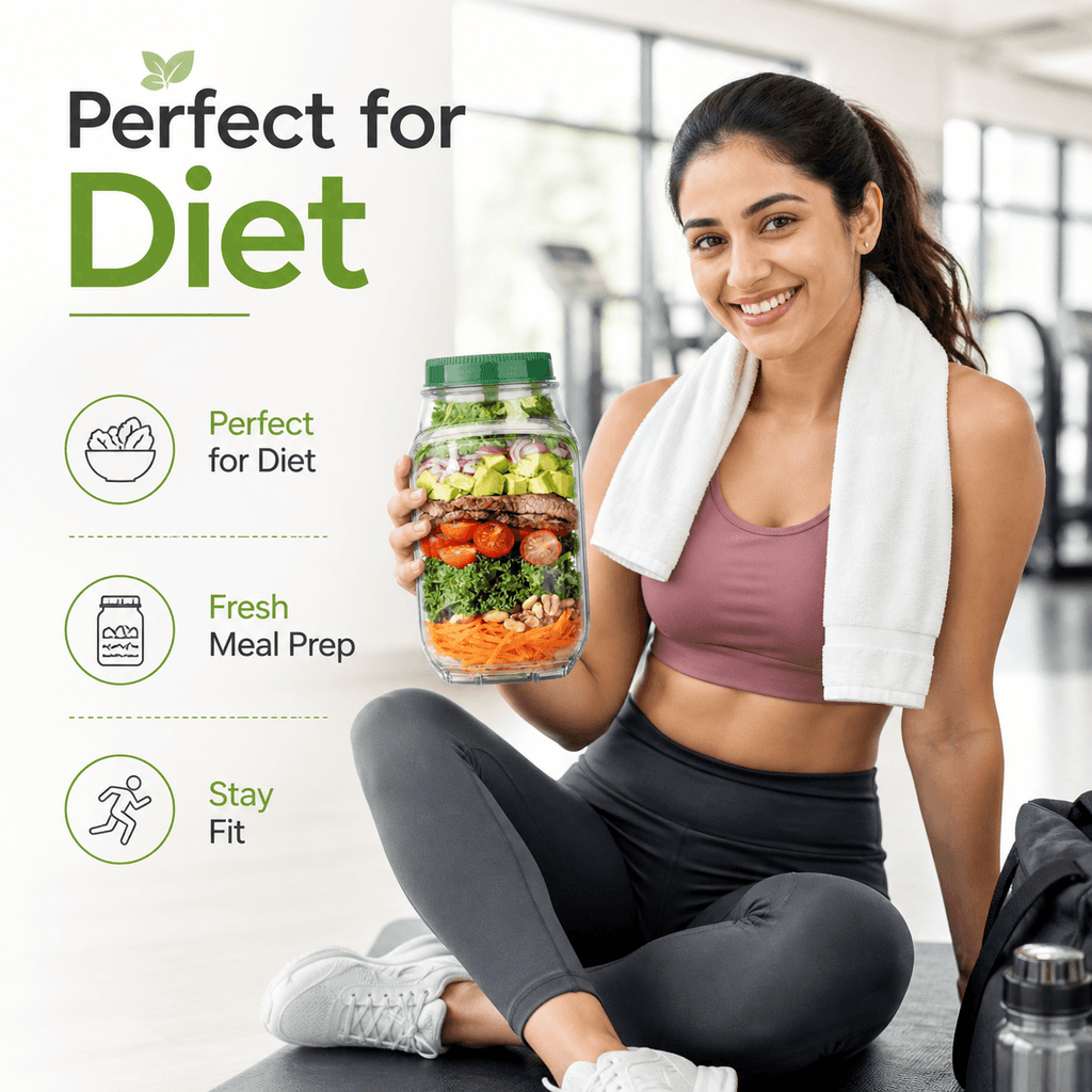 Leak-Proof Salad Jar Container (Fresh Salad Everytime)
