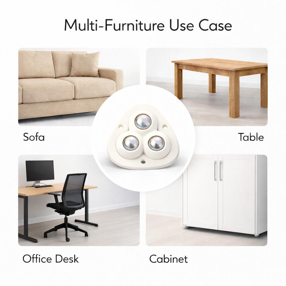 Multifunctional device with images of a sofa, table, office desk, and cabinet indicating its use cases.