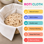 [Pack of 3] Premium Cotton Double Layer Roti Clothes Wrap With Flaps